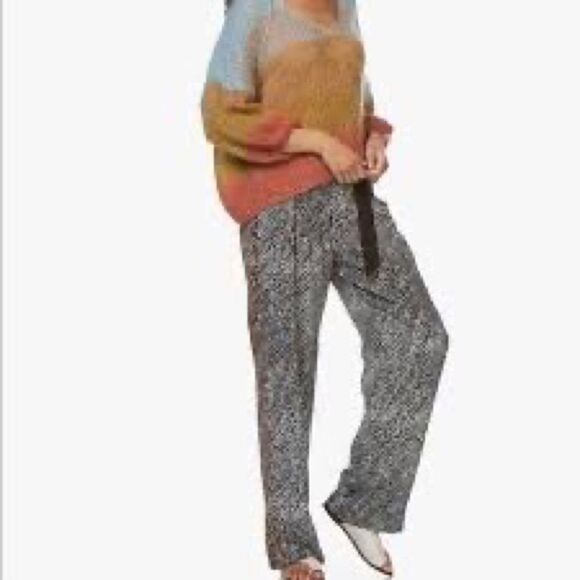 NWOT Rag & bone Colette Silk Leopard Print High Waisted Pants Sz 0 - Picture 2 of 13